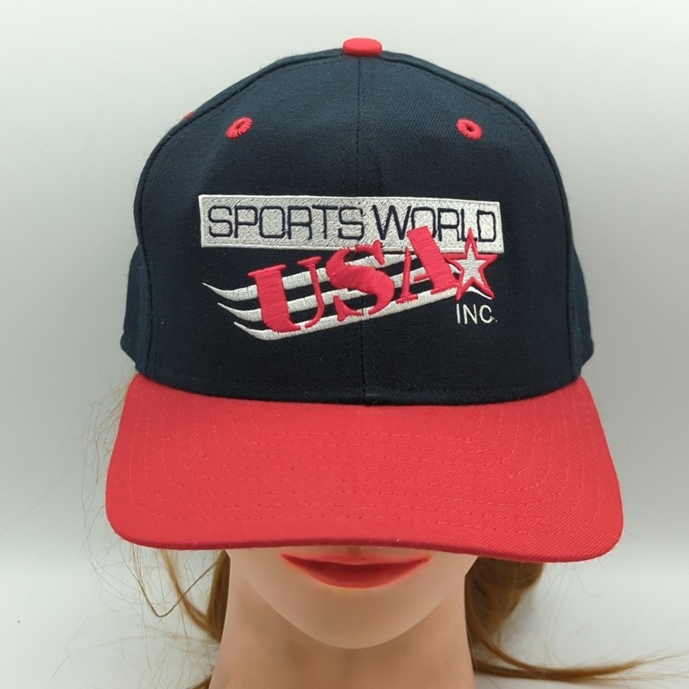 Vintage Sports World USA Inc #8 Fitted Hat New Era Pro Model Size 7 Made in USA